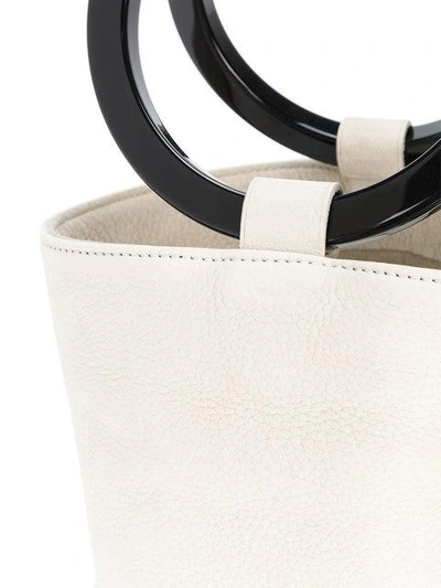 Shop Simon Miller Cream Bonsai 20 Leather Bucket Bag - White