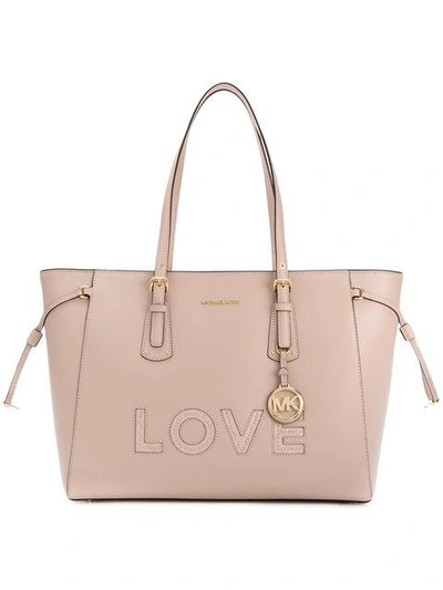 Michael Michael Kors Voyager Love Large Tote In Pink | ModeSens