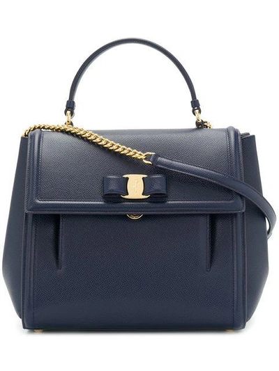 Shop Ferragamo Carrie Shoulder Bag In Blue