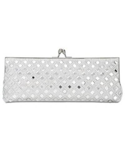 Shop Adrianna Papell Nicola Small Clutch In Silver/silver