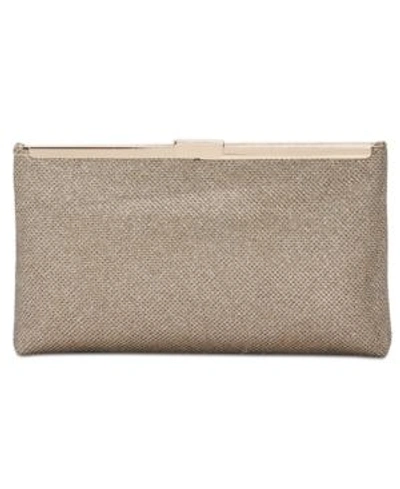 Shop Adrianna Papell Stefania Small Clutch In Platinum/gold