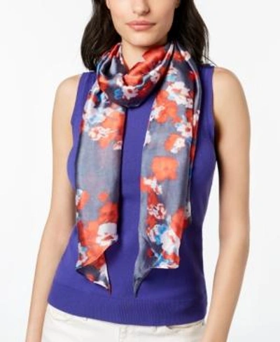 Shop Vince Camuto Textile Flower Scarf In Blue