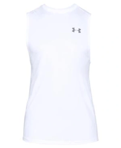 Shop Under Armour Men's Heatgear Sleeveless T-shirt In White