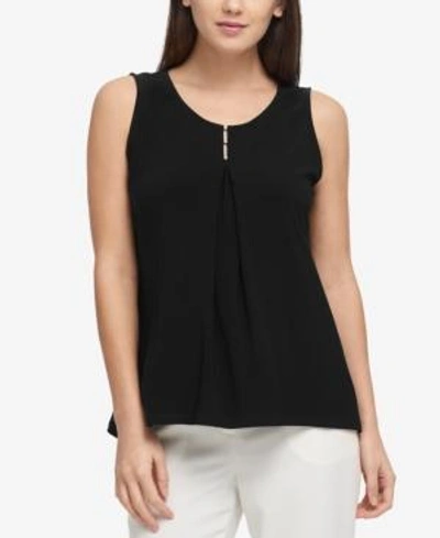 Shop Dkny Embellished Top, Created For Macy's In Black
