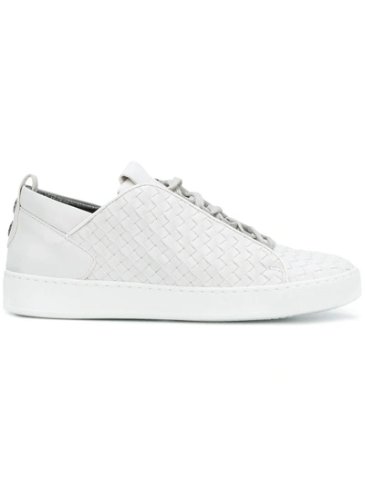 Shop Alexander Smith Woven Lace-up Sneakers In White