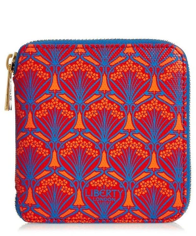Shop Liberty London Small Zip Around Wallet In Iphis Canvas In Red