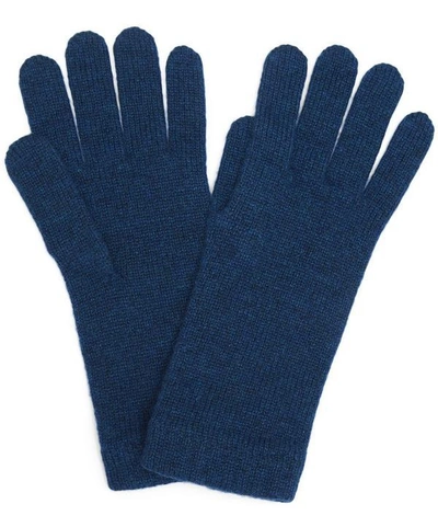 Shop Johnstons Of Elgin Long Cashmere Gloves In Blue