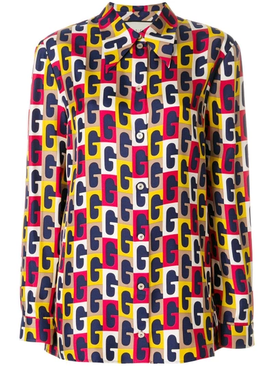 Shop Gucci Gg Motif Print Shirt - Multicolour