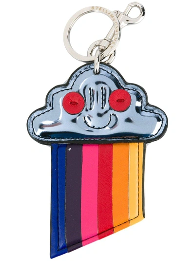 Shop Stella Mccartney Cloud And Rainbow Keyring