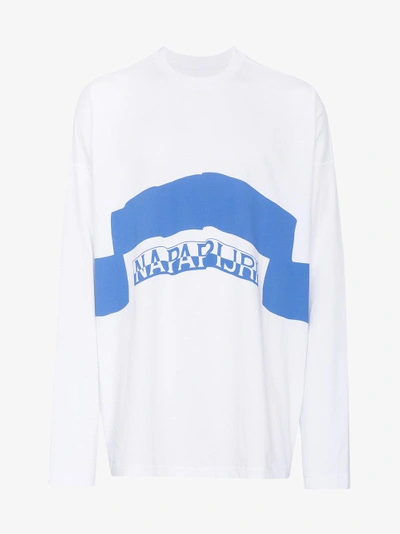 Shop Napa By Martine Rose Napapijri Cotton French Terry Sweatshirt In White
