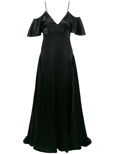 Shop Blumarine Off-shoulder Side Slit Dress
