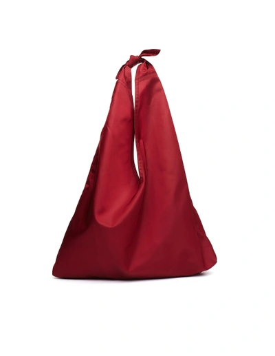Shop The Row Bindle Red Nylon Shopping Bag In Burgundy