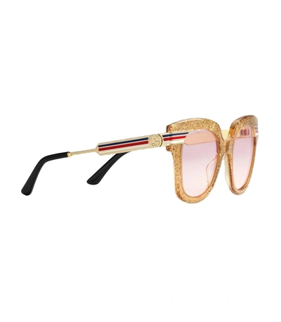 Shop Gucci Glitter Acetate Sunglasses In Multi