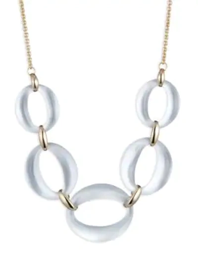 Shop Alexis Bittar 10k Yellow Gold & Lucite Link Statement Necklace In Silver