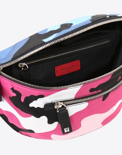 Shop Valentino Camoushuffle Nylon Belt Bag In Multicolored