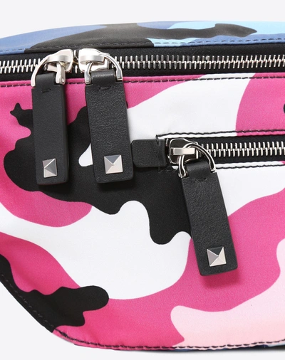 Shop Valentino Camoushuffle Nylon Belt Bag In Multicolored