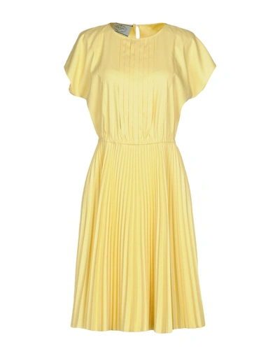 Shop Prada Knee-length Dresses In Yellow