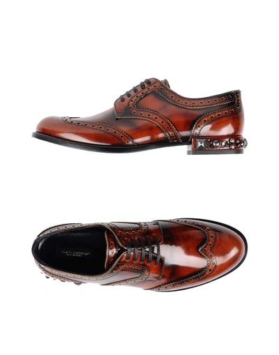 Shop Dolce & Gabbana Laced Shoes In Cocoa