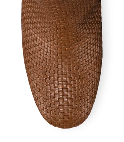 Shop Stuart Weitzman The Wovenbeauty Boot In Cognac Brown Woven Leather