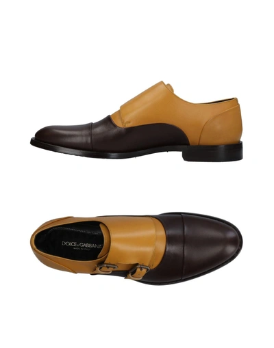 Shop Dolce & Gabbana Man Loafers Dark Brown Size 9 Calfskin
