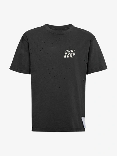 Shop Satisfy Run Punk Run Print T Shirt In Black