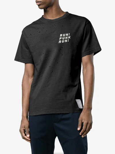 Shop Satisfy Run Punk Run Print T Shirt In Black