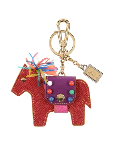 Shop Dolce & Gabbana Key Ring In Brick Red