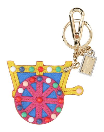 Shop Dolce & Gabbana Key Rings In Yellow