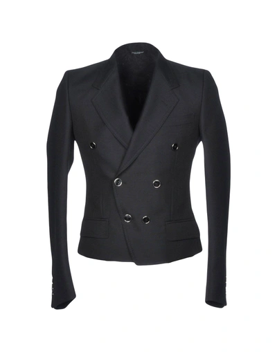 Shop Dolce & Gabbana Man Blazer Black Size 42 Wool, Mohair Wool