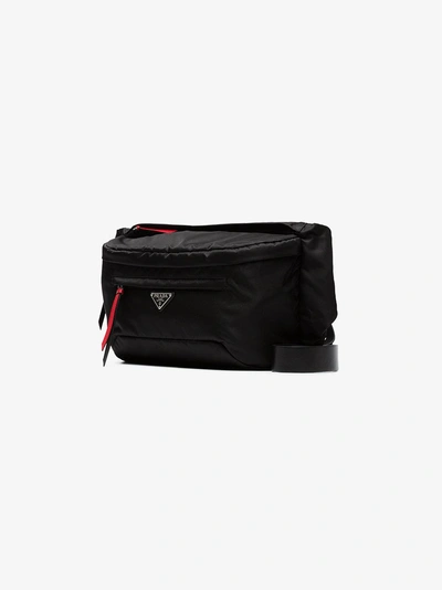 Shop Prada Vela Belt Bag In Black