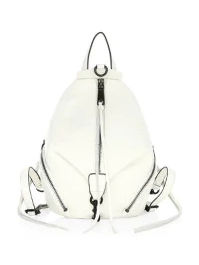 Shop Rebecca Minkoff Julian Mini Leather Backpack In Antique White