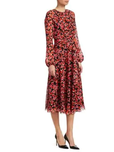 Shop Giambattista Valli Abstract Floral Print Dress In Multi