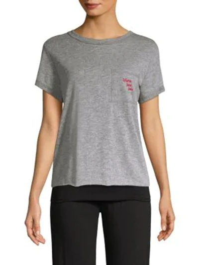 Shop Feel The Piece Where Love Lives T-shirt In Heather Grey
