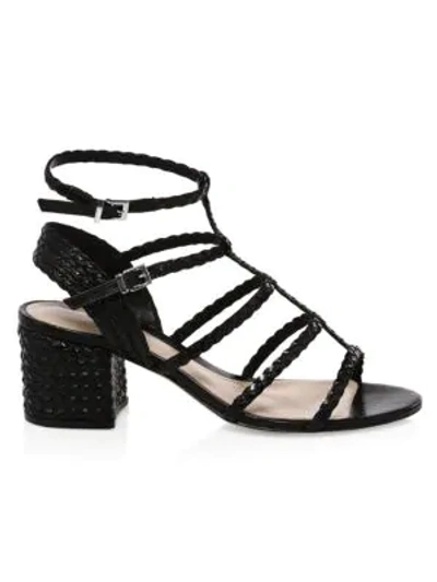 Shop Schutz Clarcie Braided Block Heel Sandals In Black