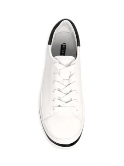 Shop Alice And Olivia Ezra Platform Sneakers In White Black