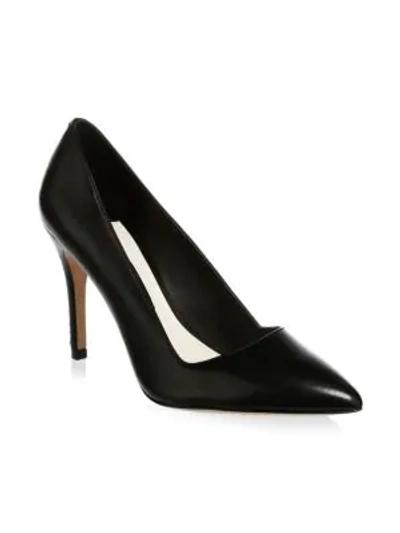 Shop Alice And Olivia Dina Whipstitch Leather Pumps In Black