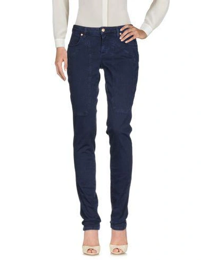 Shop Jeckerson Casual Pants In Dark Blue