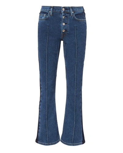Shop Cotton Citizen Two-tone Crop Flare Jeans Denim