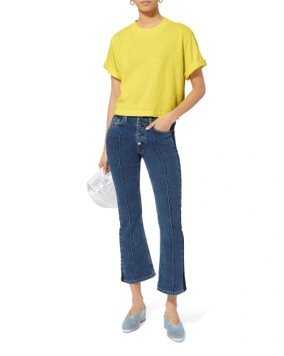 Shop Cotton Citizen Two-tone Crop Flare Jeans Denim