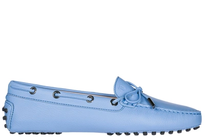 Shop Tod's Women's Leather Loafers Moccasins  Heaven In Blue