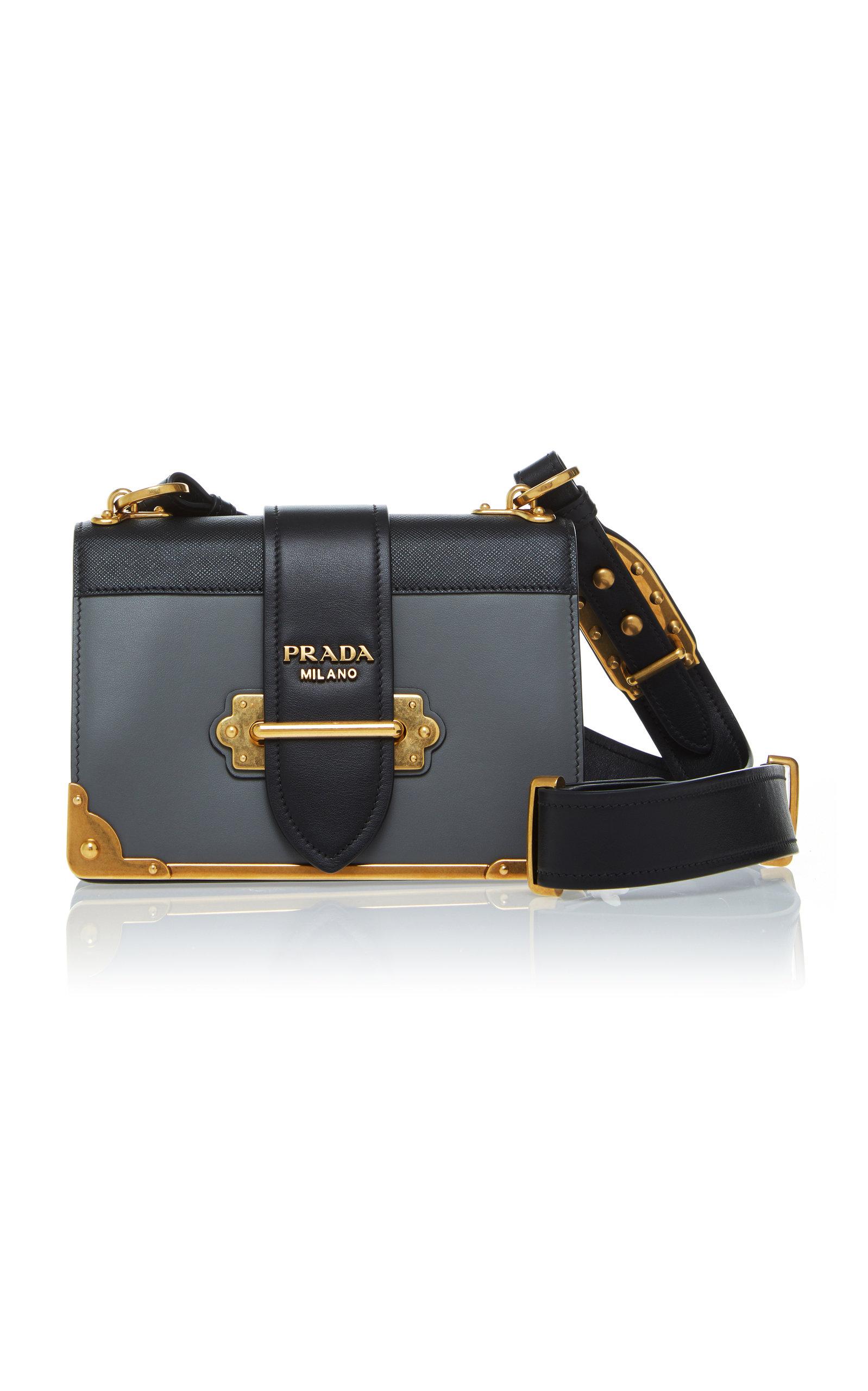 Prada Cahier Two-tone Leather Shoulder 