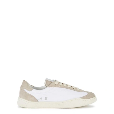 Shop Acne Studios Lhara Taupe Suede Trainers In White