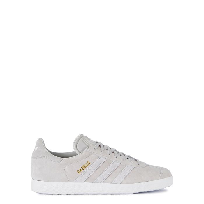 light grey gazelle suede trainers