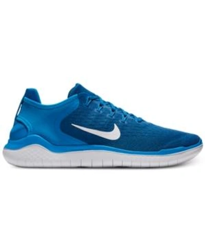 Shop Nike Men's Free Run 2018 Running Sneakers From Finish Line In Team Royal/white-photo Bl