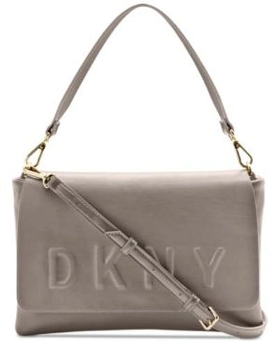 Shop Dkny Tilly Flap Crossbody, Created For Macy's In Stone/gold