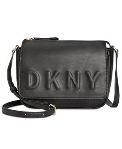 Shop Dkny Tilly Flap Crossbody, Created For Macy's In Black/gold