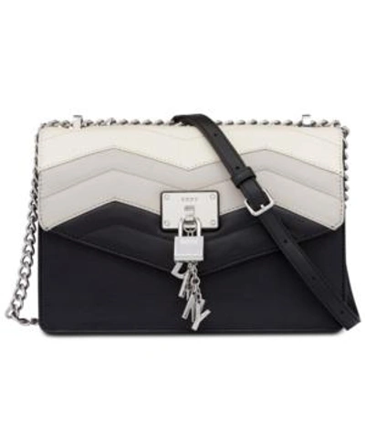 Shop Dkny Elissa Chain Strap Shoulder Bag, Created For Macy's In Black Combo/silver