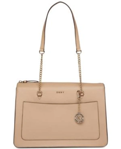 Shop Dkny Bryant Zip Tote, Created For Macy's In Egg Nog/gold