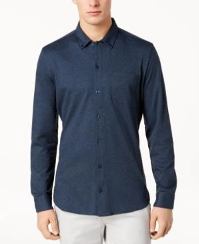 Shop Calvin Klein Men's Slim Fit Shirt In Dark Blue