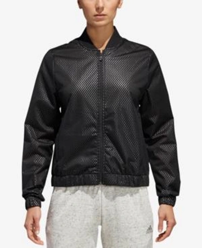 Shop Adidas Originals Adidas Mesh Bomber Jacket In Black